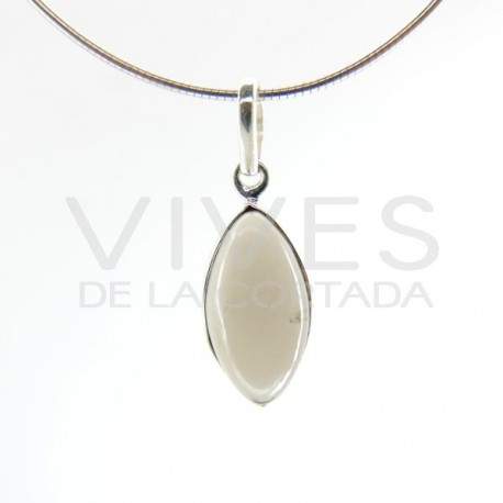 Pendentif de Quartz Smoky Eye Grand- Argent 925