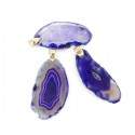Colgante de Ágata Teñida de Lila (Baño de Oro)