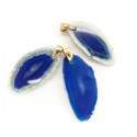 Colgante de Ágata Teñida Azul (Baño de Oro)