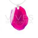 Colgante de agata (baño plata) color fucsia (teñido)