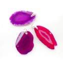 Colgante de Ágata Teñida de Fucsia - Baño de Plata
