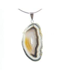Colgante de Ágata Natural - Baño Plata 2