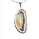 Colgante de Ágata Natural - Baño Plata