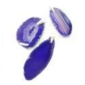 Colgante de agata (baño plata) color violeta (teñido)