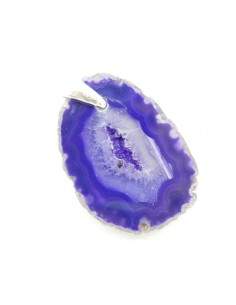 Colgante de Ágata Teñida de Violeta - Baño de Plata 2
