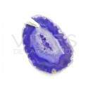 Colgante de agata (baño plata) color violeta (teñido)