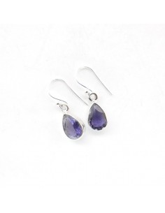 Pendientes de Iolita Lágrima Facetada Grande - Plata de Ley 925 2