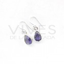 Boucles d'oreilles perle de l'Iolite facettée Grand - Argent 925