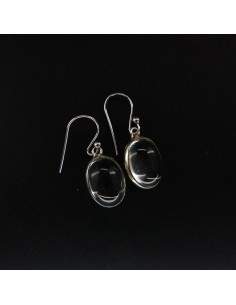 Boucles d'oreilles de Quartz Ovale uni Grand - Argent 925 2