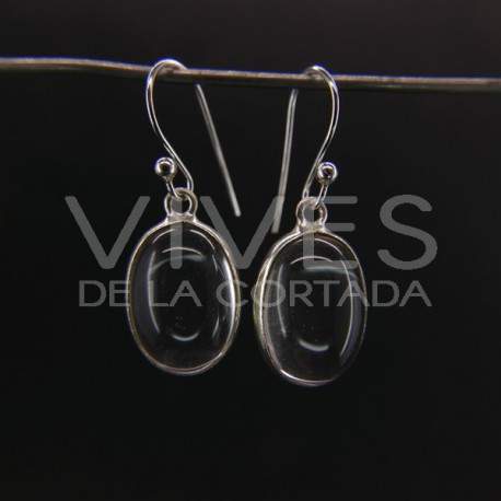 Earrings from Quartz Smooth Oval Big - Sterling Silver 925