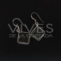 Boucles d'oreilles de Quartz Plain Cube Grand - Argent 925