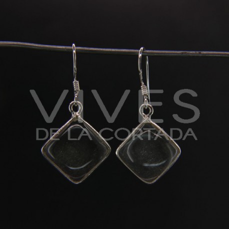 Earrings from Quartz Smooth Cube Big - Sterling Silver 925