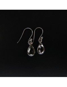 Pendientes de Cuarzo Lágrima Facetada Pequeña - Plata de Ley 925 2