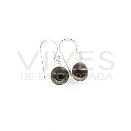 Boucles d'oreilles de Quartz Cercle fumé et lisse Petit - Argent 925