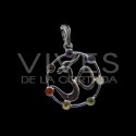 Colgante OM con Minerales de los Chakras - Baño de Plata