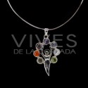 Colgante Mujer con Minerales de los Chakras - Baño de Plata