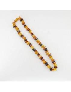 Collier Puces d'ambre foncées et claires intercalées 45cm