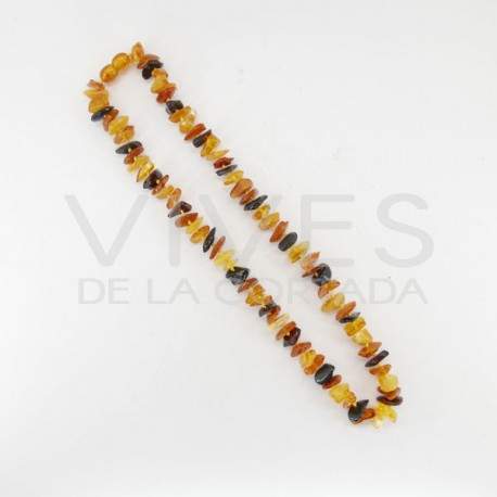 Colar de lascas de âmbar Escuro e claro intercalados 45cm